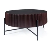 Klubska mizica Detroit 534 Črna, Oreh, 40cm, MDF plošča, Okrogla