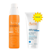 Avene Sun Sprej SPF50+ 200 ml + Mleko posle suncanja, 200 ml GRATIS