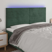 Vidaxl vidaXL Vzglavje postelje z LED diodo temno zeleno 200x5x118/128 cm