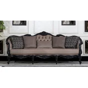 Casa Padrino luxury baroque living room sofa gray/black - Magnificent baroque style sofa with decorative pillows - Luxury living room furniture in baroque style - Baroque furniture