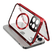 Magnetna Full-Body maska sa staklom  Stronghold MagLock za iPhone 15 Pro - titanium red