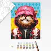 Poslikava po številkah raperska mačka - 40x50