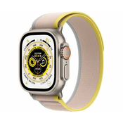 Apple Watch Ultra (GPS + Cellular) 49mm Titanium Case with Yellow/Beige Trail Loop - S/M - Titanium