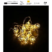 Vito LED božična razsvetljava toplo bela 1m 10 zlatih bunkic 2xAA IP20 NATALE-11