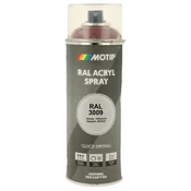 Industrijski akrilni lak sprej RAL HG 400ml Motip - RAL 3009 oksid rdeča