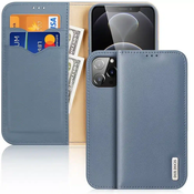 DUX DUCIS Hivo - usnjena denarnica za Apple iPhone 13 Pro Max modra