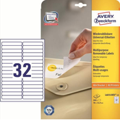 AVERY ZWECKFORM etikete L6031 96 x 16,9 mm, bele, zavitek 25 listov