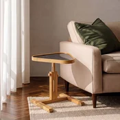 Hanah Home pomocni sto Opus Ucgen 46, 46 cm, hrast / crni mermer