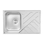 Metalac Aurora Usadna jednodelna sudopera, Univerzalna, Inox, O 90, 790×500 mm