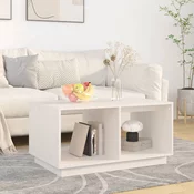 Stolic za kavu bijeli 80 x 50 x 40 cm od masivne borovine