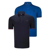 DOUBLE SET T8586 DEWBERRY MENS T-SHIRT-SAKS-NAVY BLUE