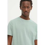 Bombažna kratka majica Abercrombie & Fitch moški, zelena barva