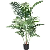 Nikcorp Umetna palma Fopamtri Areca 140 cm z lončkom, realistično 15 stebel, poliester, cementno podnožje, notranje kovinske žice, za dnevno sobo pisarno spalnico 15 cm premer x 13 cm višina