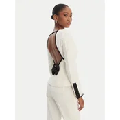 Marella Bluza Scacco 2613111013 Écru Slim Fit