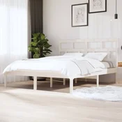 shumee vidaXL Posteljni okvir bel 180x200 cm masiven les