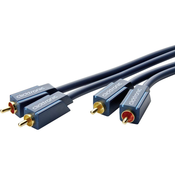 clicktronic Avdio priključni kabel clicktronic [2x Cinch vtič - 2x Cinch vtič] 3 m moder pozlačen vtični kontakt