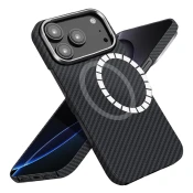 Premium ovitek Techsuit Aramid Fiber z MagSafe podporo za iPhone 17 Pro Max - black