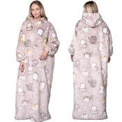 Home design ODEJICA Z MAJICO Velika topla debela ODEJICA Z MAJICO 2v1XXL DOLGA MAČKA Furry [KB-XL7]