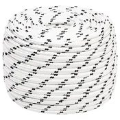 Vidaxl Pletena vrv za čoln bela 14 mm x 250 m poliester
