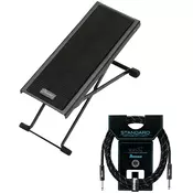 Set Ibanez Jam Kit - Stolica za nogu i kabel za gitaru 6.3 mm, 3 m, crni/zeleni
