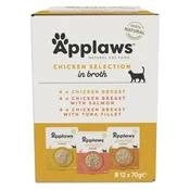 Applaws Chicken Selection vrečke za mačke, piščančji izbor v omaki 12 x 70 g