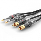 Sommer Cable Sommer Cable HBA-62C2-0300 klinker/cinch avdio priključni kabel [2x klinken vtič 6.3 mm (mono) - 2x moški cinch konektor] 3.00 m črna, (20431510)