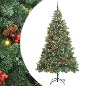 Vidaxl Umestno božično drevo 300 LED Toplo bela PVC in kovina Zelena