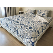 Set posteljina + prekrivac Blue Circle 140x200cm