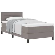 Vidaxl Postelja boxspring z vzmetnico Taupe 90 x 190 cm blago