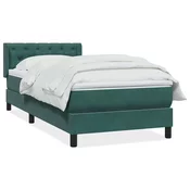 vidaXL vidaXL Box spring postelja z vzmetnico temno zelena 80x220 cm žamet, (21790752)