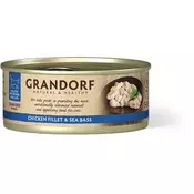 Grandorf Cat konzerva za macke Grain Free - Pilece grudi & Brancin 70g
