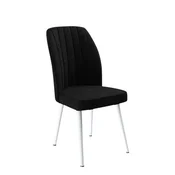 Hanah Home set trpezarijskih stolica Platinum 4 kom, crna tkanina Jerry, bele metalne noge