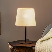 TK Lighting Namizna svetilka Chicago z platnenim senčnikom - Dnevna soba/jedilnica - črna, naravna - Tkanine/tekstil