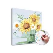 Slikanje po številkah MARGARETS IN SUNflowers | nizka težavnost - na okvirju