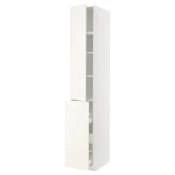 METOD / MAXIMERA Vis.elem. s izvl.funk. 3fi/1vr/2pol, bela/Vallstena bela, 40x60x240 cm