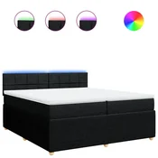 Vidaxl Box spring postelja z vzmetnico črn 200x200 cm blago
