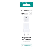 VIVANCO Super Fast Charger, USB Type-C PowerDelivery3.0 Handy Heimlader USB-C 62514