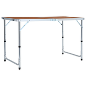 VIDAXL zložljiva miza za kampiranje iz aluminija (120x60cm)
