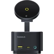Baseus MagPro 7 v 1 polnilna postaja z brezžičnim polnjenjem 15W kozmično črna 6932172672669