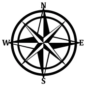 Wallity Zidna dekoracija Compass, 55x55cm, Crna