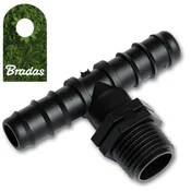 Bradas T-kos GZ 1/2 2X čep za cev 25 mm za kapljajoče cevi 7393