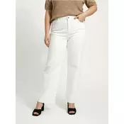 Sinsay - Wide leg farmerke sa ispranim efektom Plus size - belo
