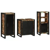vidaXL Komplet pohištva za kopalnico 3 pcs Trden recikliran les