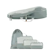 TRAVEL DUDE Potovalna torba Packing Cubes Set 4 Teilig mit Kompression, Packwürfel, Packtaschen Set für Rucksack & Koffer svetlo siva
