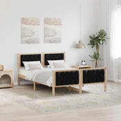 vidaXL vidaXL Konstrukcija postelje Črna 140 x 200 cm Masivno borovo les, (5000084778)