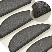 Prostirke za stepenice 15 kom 65x24x4 cm tamno sive poluokrugle velike