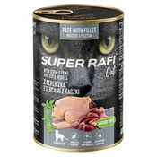 Super Rafi Cat Sterilised P&F Guinea fowl and Duck hearts 400 g