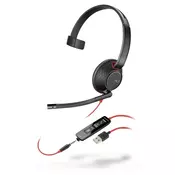 Blackwire 5210 - Headset - Head-band - Calls & Music - Black - Red - Monaural - Button