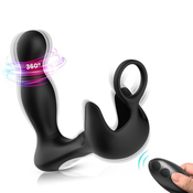 SuperLove Rotating Prostate & testicles Stimulator with Remote Black