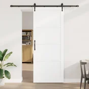 vidaXL Drsna vrata ORKDAL 93 x 232 cm Inženirski les Bela in črna